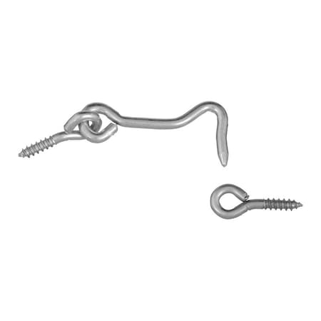 National Hardware National Hardware Zinc-Plated Silver Steel 2 in. L Hook and Eye 2 pk N117-911